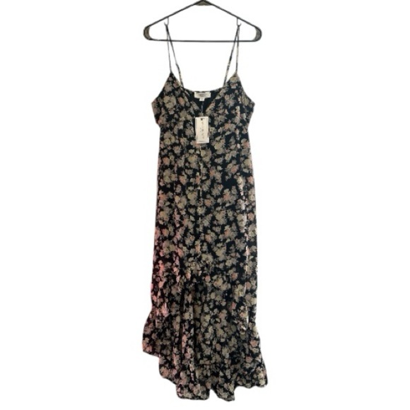 No Comment Dresses & Skirts - NWT No Comment Hi-Low Black Floral Maxi Dress Fairy/Y2K Style Size Small